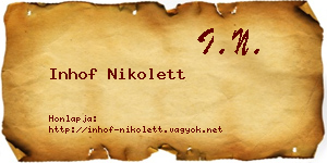 Inhof Nikolett névjegykártya
